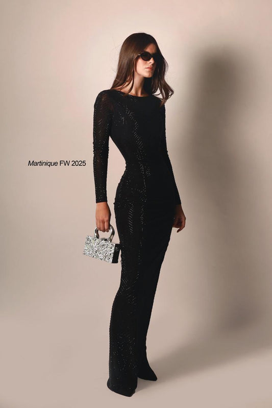 VESTIDO NEGRO CON PIEDRITAS