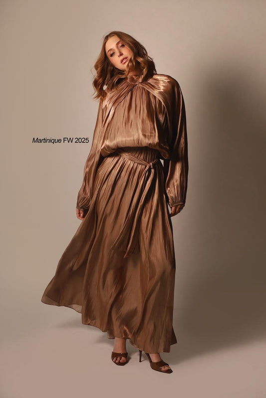 VESTIDO TORNASOL DE SATIN LARGO