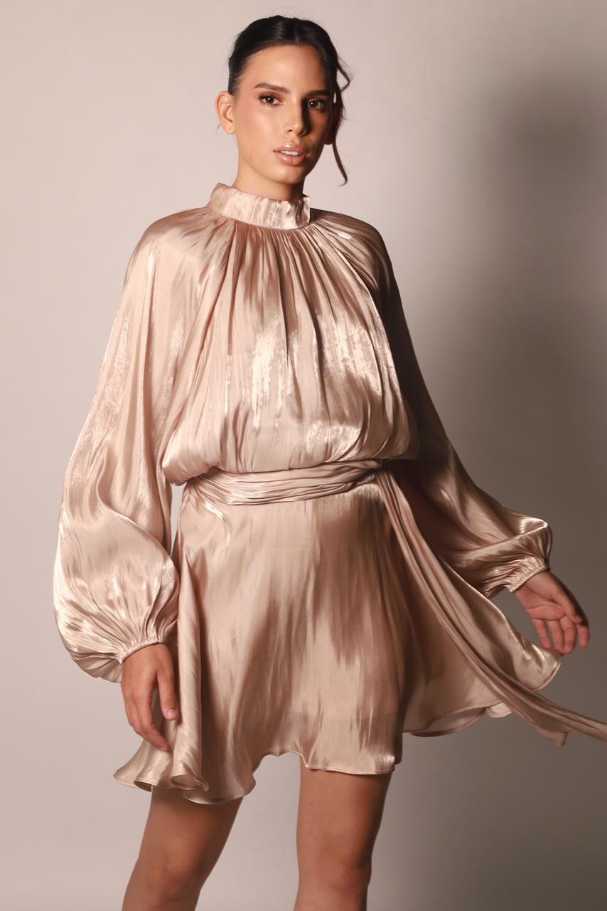 VESTIDO TORNASOL DE SATIN